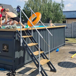 Contentor de piscina 6,2mx 2,5m pronto para uso, pacote de conforto